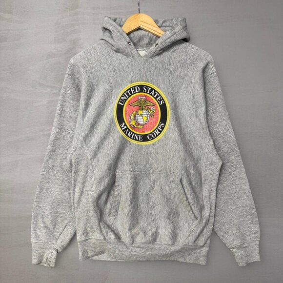 Vintage Steve and Barry’s Reverse Weave Marine Corps Grey Sweatshirt Medium - Picture 1 of 5